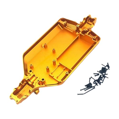 Harilla 1/16 RC Autochassis CNC Metallchassis Karosserierahmenplatte DIY Zubehör Ersatzteile Ersatz für 16101 16102 16106 16201 Automodell, Gold von Harilla