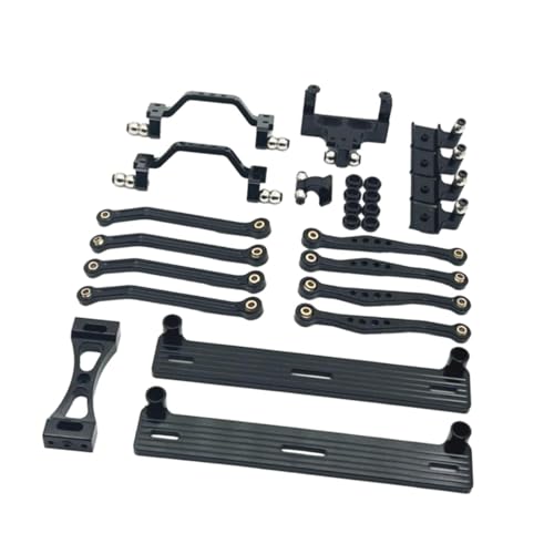 Harilla 1/16 RC-Upgrade-Kit, Ersatz für die Lenkstange, vorderer und hinterer Stoßdämpfer, Seitenpedal für die Modifikation von -Hobbyautos und -LKWs, Schwarz von Harilla