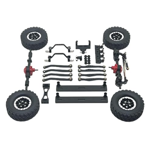 Harilla 1/16 RC-Upgrade-Kit, Metall-Stoßdämpferhalterung, Reparaturteil, Metall-Querträger, Lenkstangen-Upgrade-Kit für DIY-Modell-LKW, Schwarz von Harilla