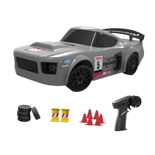 Harilla 1/24 RC Reifen Auto Modell Fernbedienung Auto 4WD Wiederaufladbare Rennen Sport Spielzeug Rennauto für Erwachsene Kinder Kinder Geschenk, Grau von Harilla