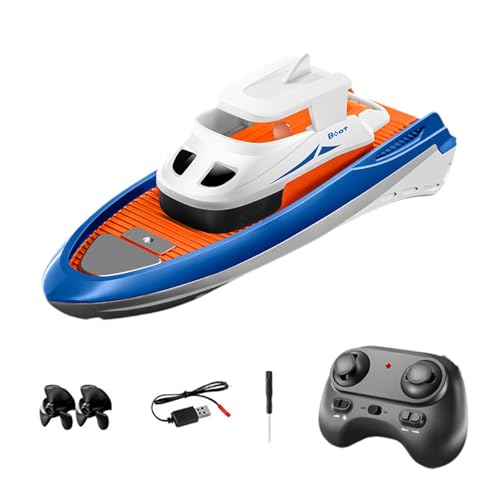 Harilla 1/32 Mini-RC-Boot, ferngesteuertes Boot, Geschwindigkeitseinstellung, Mini, 2,4 GHz, Spiel-Wasserspielzeug, Badewannen-Spielzeugboote für Jungen, Blau von Harilla