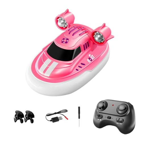 Harilla 1/32 Mini-RC-Boot, ferngesteuertes Boot, Geschwindigkeitseinstellung, Mini, 2,4 GHz, Spiel-Wasserspielzeug, Badewannen-Spielzeugboote für Jungen, Rosa von Harilla