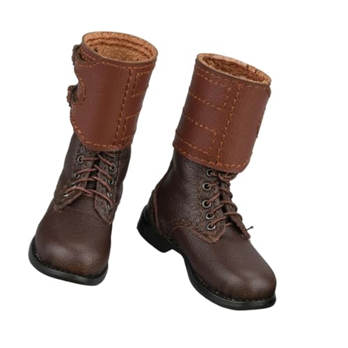 Harilla 1/6 Schuhe Stiefel aus PU-, 5 cm handgefertigte Stiefel für Männerfiguren, Miniaturmodell für 12 Zoll große, verkleidete männliche Actionfiguren von Harilla