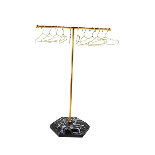 Harilla 1/6 Skala Kleidung Rack Mini mit Kleiderbügel Action Figur Kleiderschrank Möbel für Puppenhaus Micro Landschaft Dekor Ornament, Gold von Harilla