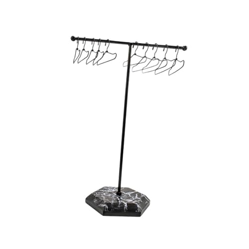 Harilla 1/6 Skala Kleidung Rack Mini mit Kleiderbügel Action Figur Kleiderschrank Möbel für Puppenhaus Micro Landschaft Dekor Ornament, Schwarz von Harilla