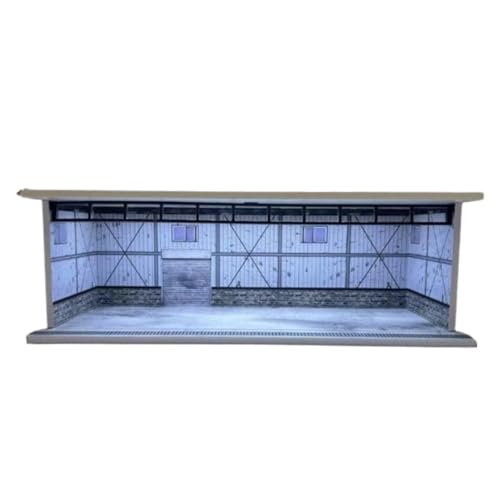 Harilla 1/64 Parkplatz Vitrine Druckguss Autogarage mit Lichtern Schutz Organizer Landschaft Acryl Mini Modell Auto Aufbewahrungsbox von Harilla