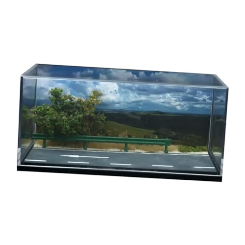 Harilla 1/64für Model Car Szene Highway Hintergrund DIY -Modellzubehör Hintergrund Schutz Fall Dekoration von Harilla