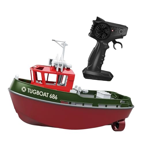 Harilla 1/72 RC Tugboat RC Boat wasserdichte Doppelmotor -Fernbedienungsschiffe Wasserspielzeug für Jungen Mädchen Kids River Wasserseen Wasserseen, GrÜn von Harilla