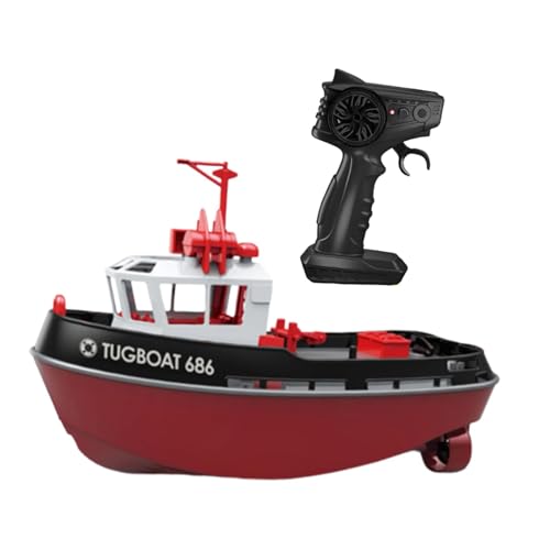 Harilla 1/72 RC Tugboat RC Boat wasserdichte Doppelmotor -Fernbedienungsschiffe Wasserspielzeug für Jungen Mädchen Kids River Wasserseen Wasserseen, Schwarz von Harilla