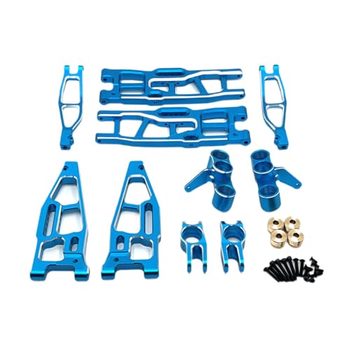 Harilla 1/8 RC Auto Upgrades Teil Lenkbecher Professioneller Ersatz mit Schrauben Einfache Installation Aluminiumlegierung Vordere und hintere Arme, Blau von Harilla