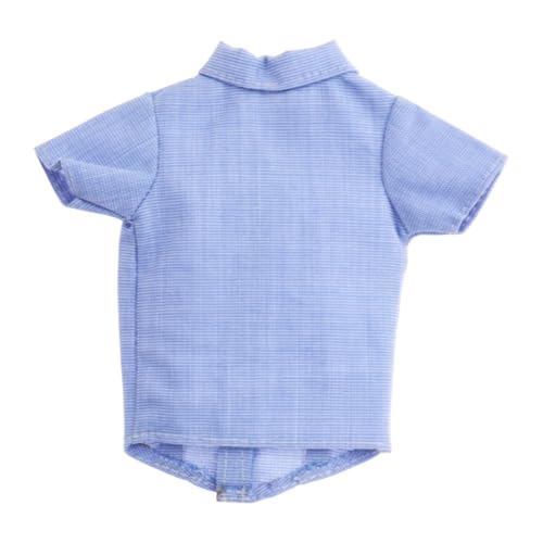 Harilla 1: 6 Frauen Kurzarm weibliche Puppen -Sommer -Shirt Classic Button Down Fashion Mini Puppe Casual Tops für 12 '' Actionfigur Körper, Blau von Harilla