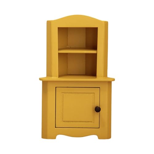 Harilla 1:12 Dollhouse Storage Cabinet Miniaturmöbel Simuliertes Puppenzubehör Dekoration für Landschaftsdekorationen Rollenspiel, Gelb von Harilla