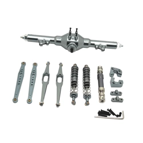 Harilla 1:12 RC Auto Metall Upgrade Kits Stoßdämpfer Antriebswelle Set Praktische Hinten Feste Spurstangen für 12427 Zubehör LKW, Grau von Harilla