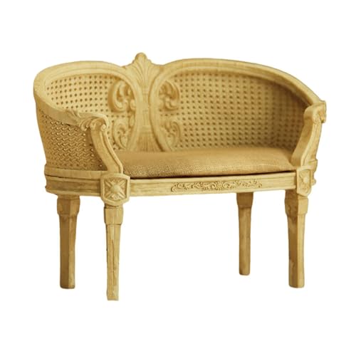 Harilla 1:12 Skala Dollhouse Sofa Mini Model Szenerie Lieferungen Möbelpuppenzubehör Dekoration für Wohnzimmer Schlafzimmer Ornamente, Doppelsofa von Harilla