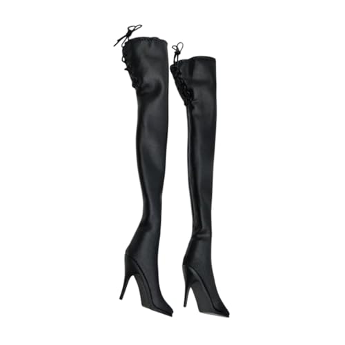 Harilla 1:6 Actionfiguren Hohe Stiefel Weibliche Figur Stiefel Tragbares Kostüm Zubehör Kinder Erwachsene Geschenke High Heel Fashion Stiefel Damenstiefel, Schwarz von Harilla