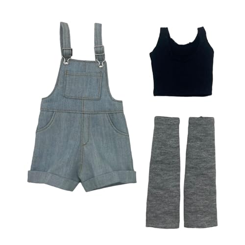 Harilla 1:6 Kurzer Overall mit und Oberteil mit Wadensocken Cosplay Stoff-Latzhose Miniatur-Overall für 12 Zoll Anziehfiguren, Hellblau Harilla 1:6 Kurzer Overall mit und Oberteil mit Wadensocken Cosplay Stoff-Latzhose Miniatur-Overall für 12 Zoll Anziehfiguren, Hellblau von Harilla