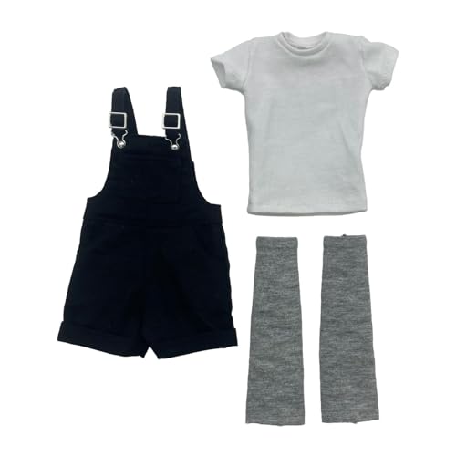 Harilla 1:6 Kurzer Overall mit und Oberteil mit Wadensocken Cosplay Stoff-Latzhose Miniatur-Overall für 12 Zoll Anziehfiguren, Schwarz Harilla 1:6 Kurzer Overall mit und Oberteil mit Wadensocken Cosplay Stoff-Latzhose Miniatur-Overall für 12 Zoll Anziehfiguren, Schwarz von Harilla