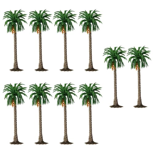 Harilla 10 stück Modell Zug Landschaft Bäume Zubehör Architektur Dioramen Bäume Simulation Coconut Palm für DIY Handwerk Szene, H 12cm von Harilla