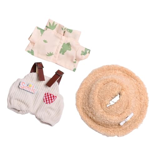 Harilla 15–17 cm große Kleidung für Plüschpuppen, Kuscheltiere, Kleidung, Foto-Requisiten, zum Anziehen, DIY-Zubehör für Plüschpuppen, modisch, süß, Hose Hemd Plüschmütze von Harilla