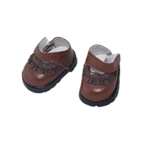 Harilla 17 cm Miniatur-Puppenschuhe, Puppen-Anziehspielzeug, DIY-Puppenspielzeug, Puppenzubehör für kleine Mädchen, Geschenkherstellung, Puppenspielzeug, Braun von Harilla