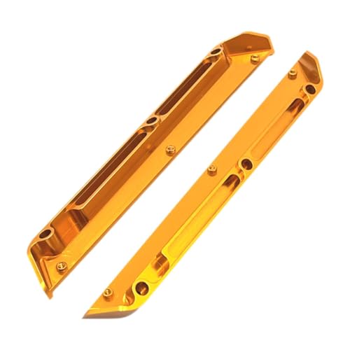 Harilla 2 Stück 1/12 RC Auto-Chassis Schmutzfänger Seitenspurstangen DIY Modifiziertes professionelles Upgrade aus Aluminiumlegierung für Wltoys 124018 124007, Gold von Harilla