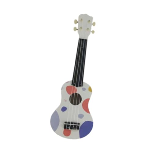 Harilla 20,87 Zoll Kindergitarre, Musikspielzeug, frühes pädagogisches Rollenspielspielzeug, 4-saitige Ukulele, Kinder-Ukulele aus Holz für Kinder, Anfänger, Weiß von Harilla