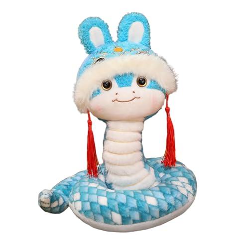 Harilla 2025 Chinesische Schlange Plüsch Spielzeug Neue Jahr Schlange Puppe Kreative Decor Schlange Plushie für Party Liefert Souvenir Chinesische Neue Jahr, Blau von Harilla