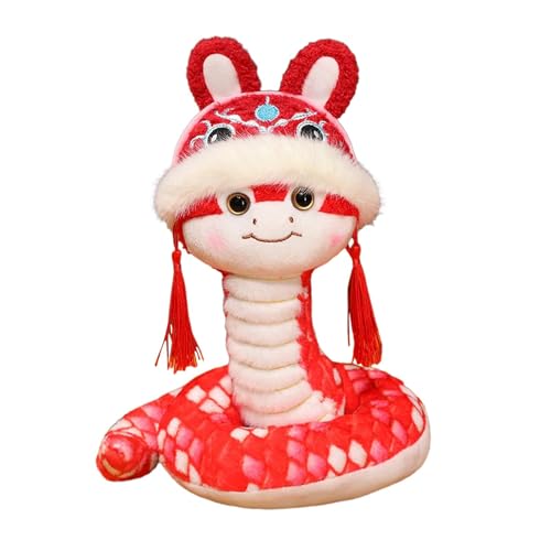 Harilla 2025 Chinesische Schlange Plüsch Spielzeug Neue Jahr Schlange Puppe Kreative Decor Schlange Plushie für Party Liefert Souvenir Chinesische Neue Jahr, Rot von Harilla