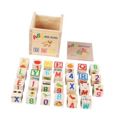 Harilla 27 x Holz-Alphabet-Blöcke, Holz-Alphabet-Stapelspielzeug, Geschenke, Lernspielzeug für Jungen und Mädchen, die Kleinkinder Lernen von Harilla