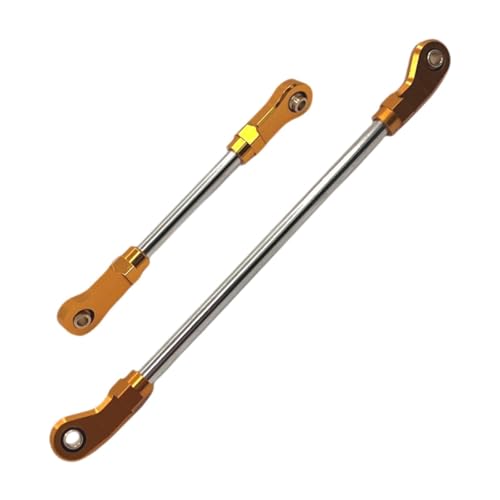 Harilla 2pcs 1/10 Lenkung Servoverbindungen Aluminiumlegierung RC -Modellzubehör stabil verstellbare Lenkstange für 104010 104026 RC -Auto, Gold von Harilla