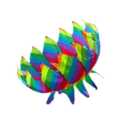 Harilla 3D-Drachen, weicher Drachen, leicht zu fliegen, weicher Jungen und Mädchen, 3D-Sport-Stranddrachen, rotierender Drachen für Outdoor-Wanderausflug, Regenbogenfarbe von Harilla