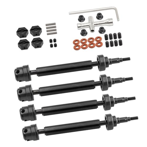 Harilla 4 Stücke RC Auto CVD Antriebswelle Antriebswellenachsen Universalgelenk Ersatz RC Auto Upgrades Teile CVD Slider Set für 1:10 LKW, Schwarz von Harilla