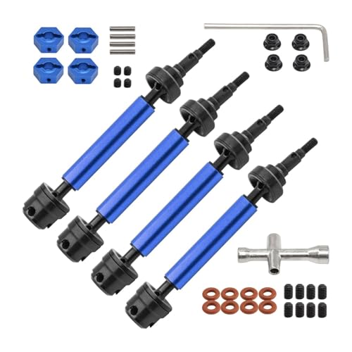 Harilla 4-teiliges CVD-Schieberegler-Set für vorne und hinten, Metall, verschleißfest, Universal-Antriebswellenachsen, RC-Auto-Upgrade-Teile für 1/10, Blau von Harilla