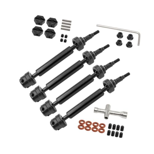 Harilla 4-teiliges CVD-Schieberegler-Set für vorne und hinten, Metall, verschleißfest, Universal-Antriebswellenachsen, RC-Auto-Upgrade-Teile für 1/10, Schwarz von Harilla