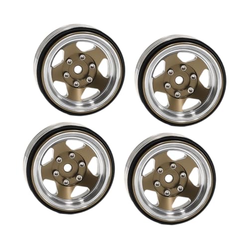 Harilla 4X 1,3 Zoll Beadlock-Felge Außendurchmesser 3,7 cm Aluminiumlegierung, Messing Breite 1,5 cm für -18 1: 18 RC Auto, Bronzefarben Harilla 4X 1,3 Zoll Beadlock-Felge Außendurchmesser 3,7 cm Aluminiumlegierung, Messing Breite 1,5 cm für -18 1: 18 RC Auto, Bronzefarben von Harilla