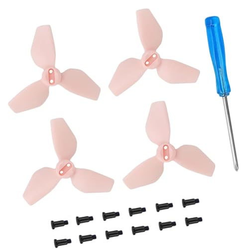 Harilla 4X Propeller Prop Ersatzteile Leicht, Geräuscharm, Professioneller tragbarer Ersatz für RC Drone Zubehör für RC Drone Quadcopter, Rosa von Harilla