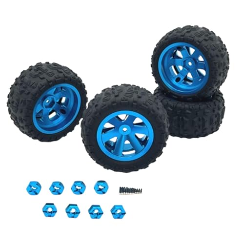 Harilla 4X RC Auto Rad und Reifen Set Upgrade Zubehör Ersatz Ersatzteil für 14303 H6V3 A969 14210 1:12 1:14 1:16 1:18 RC Auto, Blau von Harilla