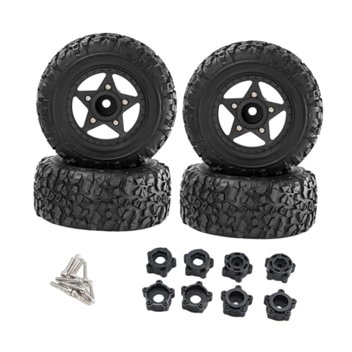 Harilla 4X RC Auto Räder und Reifen RC Crawler Auto Reifen RC Upgrade Teil für 1/10 und 1/8 RC Auto Modell LKW DIY ACCS, Schwarz von Harilla