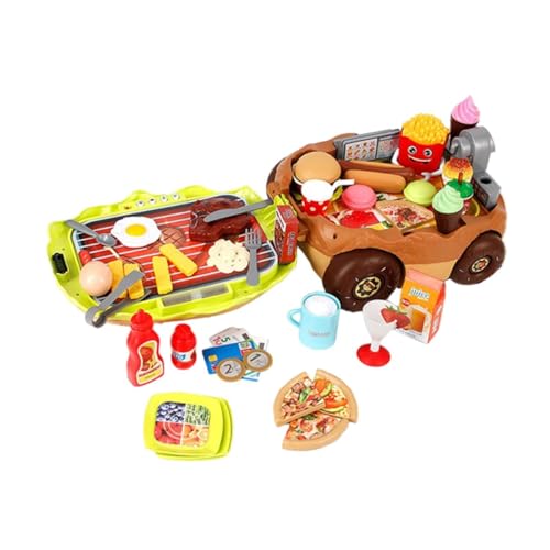 Harilla 59-teiliges Burger-Shop-Spielzeugset, Hand-Augen-Koordination, Rollenspiel-Küchen-Kochspielzeugset für Kleinkinder, Mädchen, Jungen, Kinder von Harilla