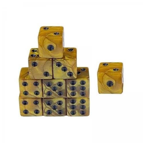 Harilla 5X 10x Acryl 6 Seitige Würfel Set Spielwürfel Partyzubehör 16mm Würfel Sechsseitige Spielwürfel für Bar Party KTV Kartenspiele Rollenspiel von Harilla