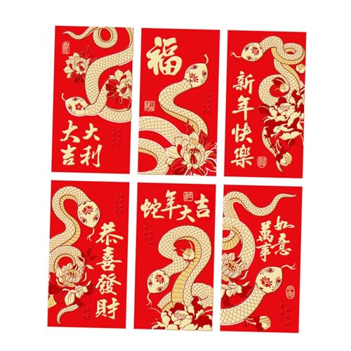 Harilla 6X Chinesische Neujahrsumschläge Frühlingsfest Hongbao Ornament Cartoon Geld Rotes Paket für Einweihungsparty Supplies Home, Style E von Harilla