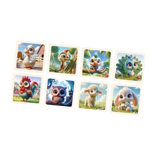 Harilla 8Pcs Montessori Puzzle Puzzles Form Passenden Bord Pädagogisches Aufklärung Spielzeug Kinder Anfänger Puzzle Set Kindergarten, Tierpuzzle von Harilla