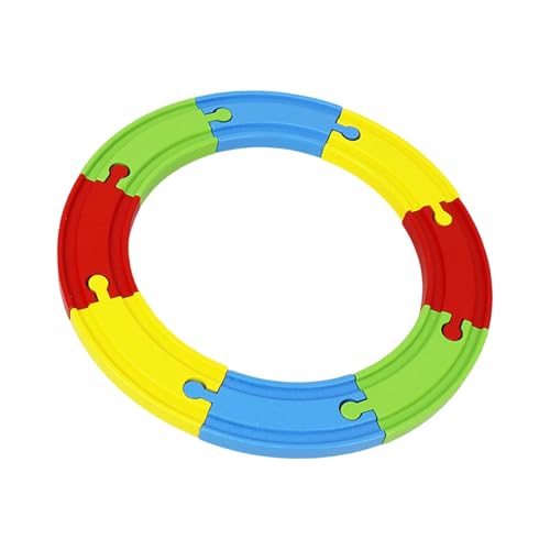 Harilla 8X Holz-Eisenbahn-Bauspielzeug, Lern- und Lernspielzeug, Koordinationsgleis-Erweiterung, Gebogene Eisenbahnschiene für Kinder, 25.6 cm von Harilla