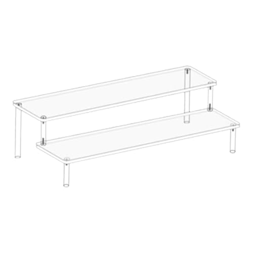 Harilla Acryl Riser Clear Display Stand Parfüm Organizer Ständer Hochzeitstorte Tablett, 2-stufig von Harilla