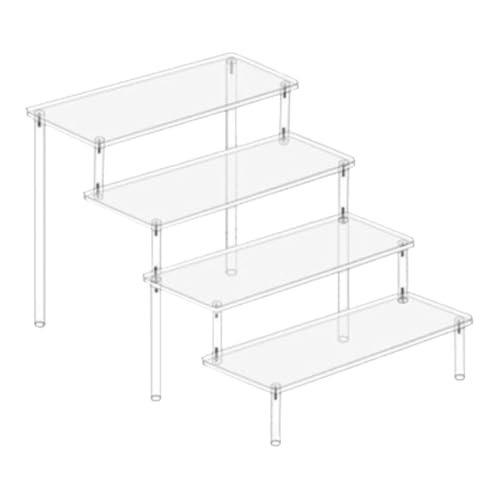 Harilla Acryl Riser Clear Display Stand Parfüm Organizer Ständer Hochzeitstorte Tablett, 4-stufig von Harilla