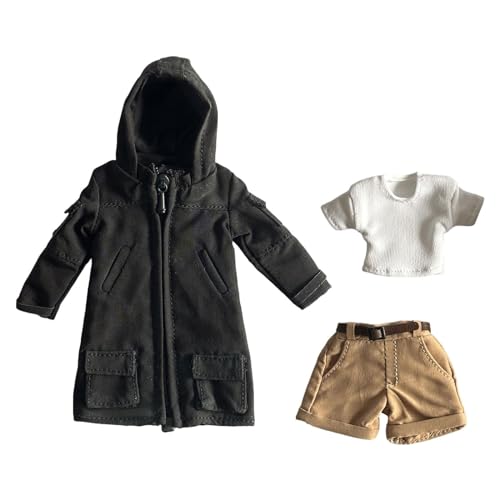 Harilla Actionfiguren im Maßstab 1/12, Outdoor-Jacke, 15,2 cm, weibliche Figur, Kostüm, DIY-Zubehör, Modell mit T-Shirt und Shorts, Puppenkleidung von Harilla