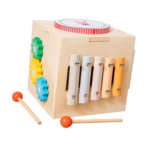 Harilla Aktivitätswürfel aus Holz, Montessori-Spielzeug, Xylophon aus Holz, Feinmotorik-Lernspielzeug, Baby-Musikspielzeug für Jungen und Mädchen, Geschenk von Harilla