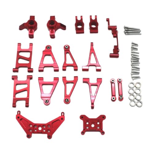 Harilla Aluminium Zubehör Set Upgrades Teile Professioneller Ersatz für 1/14 14301 14302 14303 RC Auto Fahrzeuge Zubehör DIY, Rot von Harilla