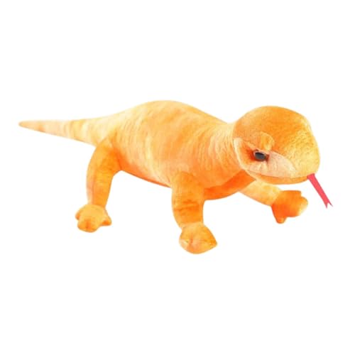 Harilla Ausgestopfte Tier Echsendekoration Soft Kuschelige Echsenplüschspielzeug Realistische Ausgestopfte für Geschenk Kinder Freund 100cm/39.37inch, Orange von Harilla