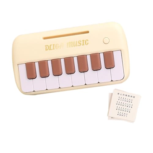 Harilla Baby-Klavierspielzeug, Mini-Elektropiano, Früherziehung, Vorschule, Lernen, Musikalisches Taschenklavier, Musikinstrument für Mädchen und Jungen , Beige von Harilla